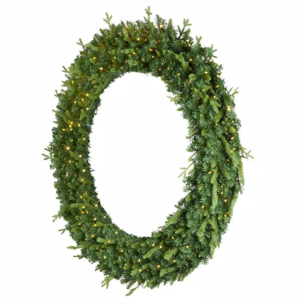 Christmas Greenery Home Accents Holiday 60 In. Jackson Prelit Artificial Wreath With 300-Low Voltage LED Micro Dot Lights 5 Christmas Greenery Home Accents Holiday 60 In. Jackson Prelit Artificial Wreath With 300-Low Voltage LED Micro Dot Lights - Image 3