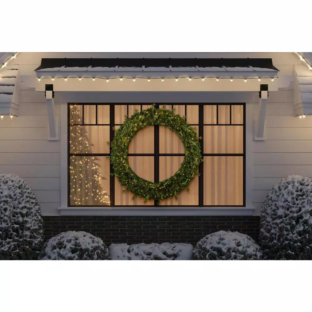 Christmas Greenery Home Accents Holiday 60 In. Jackson Prelit Artificial Wreath With 300-Low Voltage LED Micro Dot Lights 4 Christmas Greenery Home Accents Holiday 60 In. Jackson Prelit Artificial Wreath With 300-Low Voltage LED Micro Dot Lights - Image 2