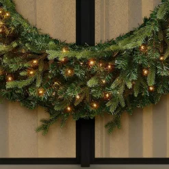 Christmas Greenery Home Accents Holiday 48 In. Jackson Prelit Led Artificial Wreath With 200-Low Voltage LED Micro Dot Lights -Home Accents shop home accents holiday christmas wreaths seyi710009t61 66 1000
