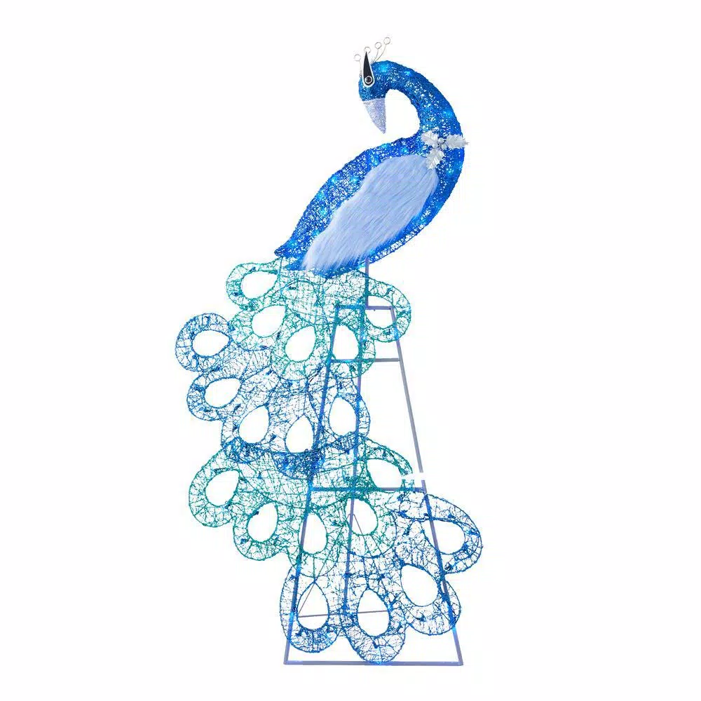 Outdoor Christmas Decorations Home Accents Holiday 70 In 120-Light LED Blue Peacocl 3 Outdoor Christmas Decorations Home Accents Holiday 70 In 120-Light LED Blue Peacocl
