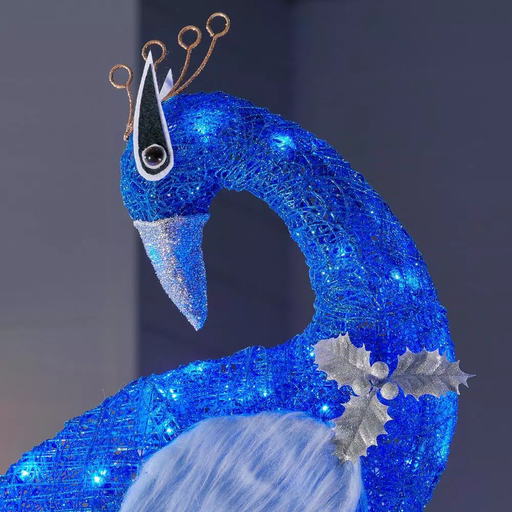 Outdoor Christmas Decorations Home Accents Holiday 70 In 120-Light LED Blue Peacocl 6 Outdoor Christmas Decorations Home Accents Holiday 70 In 120-Light LED Blue Peacocl - Image 4