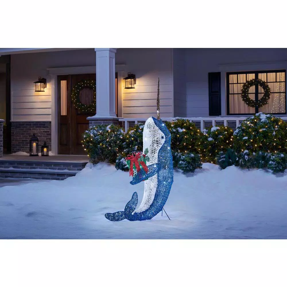 Outdoor Christmas Decorations Home Accents Holiday 4 Ft LED Narwhal 4 Outdoor Christmas Decorations Home Accents Holiday 4 Ft LED Narwhal - Image 2