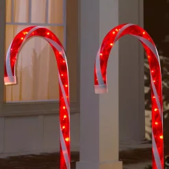 Outdoor Christmas Decorations Home Accents Holiday 4 Ft. Lighted Candy Cane (3-Pack) -Home Accents shop home accents holiday christmas yard decorations ty086 2018 a0 1000