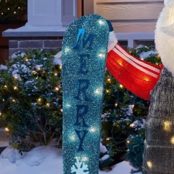 Outdoor Christmas Decorations Home Accents Holiday 4 Ft Yuletide Lane LED Santa With Snowboard 11 Outdoor Christmas Decorations Home Accents Holiday 4 Ft Yuletide Lane LED Santa With Snowboard -Home Accents shop home accents holiday christmas yard decorations ty147 2014 2 1d 1000