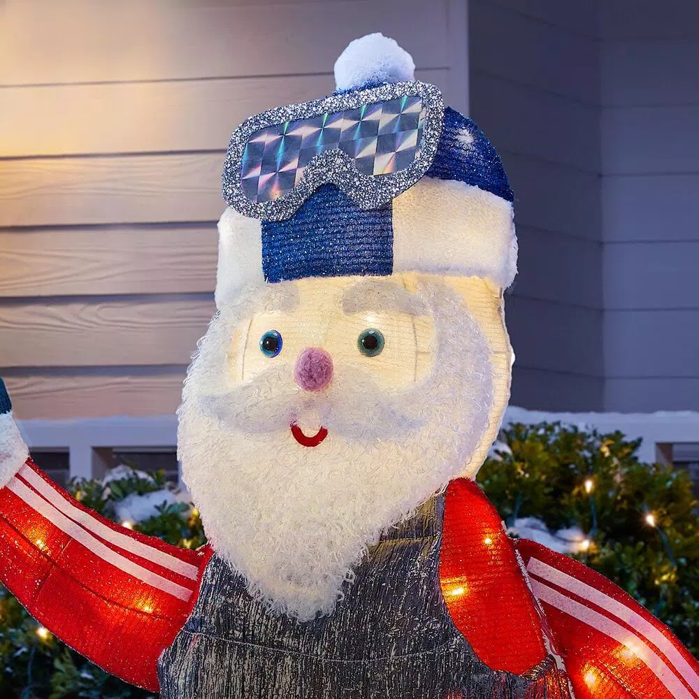 Outdoor Christmas Decorations Home Accents Holiday 4 Ft Yuletide Lane LED Santa With Snowboard 6 Outdoor Christmas Decorations Home Accents Holiday 4 Ft Yuletide Lane LED Santa With Snowboard - Image 4