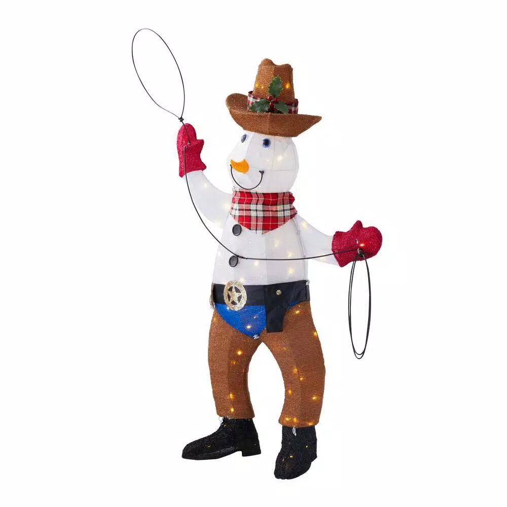 Outdoor Christmas Decorations Home Accents Holiday 4 Ft LED Cowboy Snowman 5 Outdoor Christmas Decorations Home Accents Holiday 4 Ft LED Cowboy Snowman - Image 3