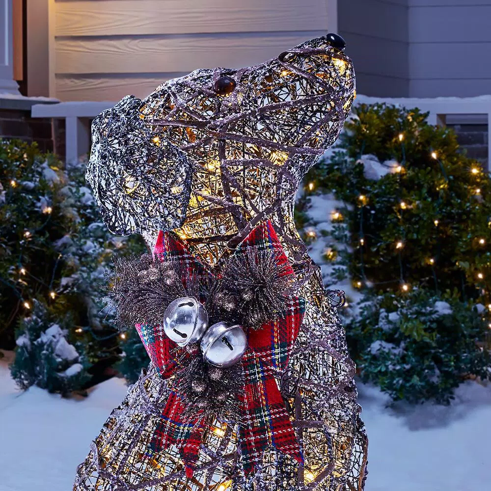 Outdoor Christmas Decorations Home Accents Holiday 2.5 Ft Meadow Frost Brown LED Dog 6 Outdoor Christmas Decorations Home Accents Holiday 2.5 Ft Meadow Frost Brown LED Dog - Image 4