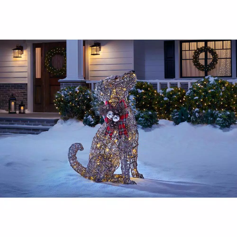 Outdoor Christmas Decorations Home Accents Holiday 2.5 Ft Meadow Frost Brown LED Dog 4 Outdoor Christmas Decorations Home Accents Holiday 2.5 Ft Meadow Frost Brown LED Dog - Image 2