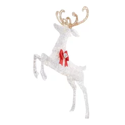 Outdoor Christmas Decorations Home Accents Holiday 84 In. Warm White 240-Light LED White Jumping Deer -Home Accents shop home accents holiday christmas yard decorations ty401 1811 3 40 1000