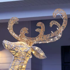 Outdoor Christmas Decorations Home Accents Holiday 84 In. Warm White 240-Light LED White Jumping Deer -Home Accents shop home accents holiday christmas yard decorations ty401 1811 3 a0 1000