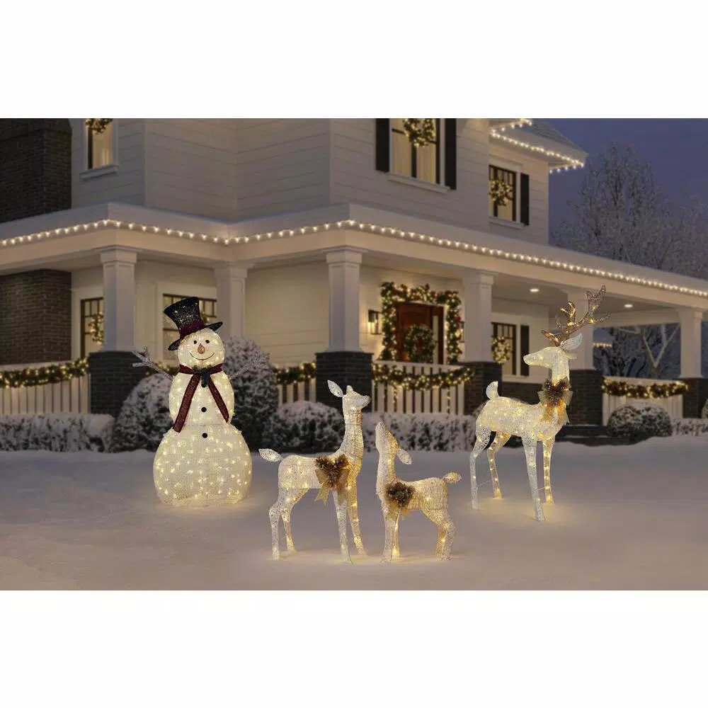 Outdoor Christmas Decorations Home Accents Holiday 3 Ft LED Lighted White Deer And Doe 5 Outdoor Christmas Decorations Home Accents Holiday 3 Ft LED Lighted White Deer And Doe - Image 3