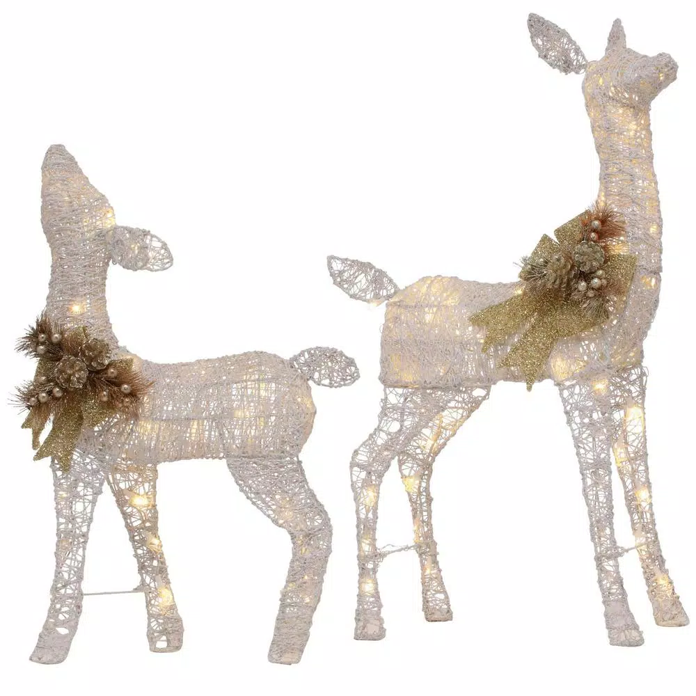 Outdoor Christmas Decorations Home Accents Holiday 3 Ft LED Lighted White Deer And Doe 11 Outdoor Christmas Decorations Home Accents Holiday 3 Ft LED Lighted White Deer And Doe - Image 9