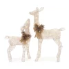 Outdoor Christmas Decorations Home Accents Holiday 3 Ft LED Lighted White Deer And Doe