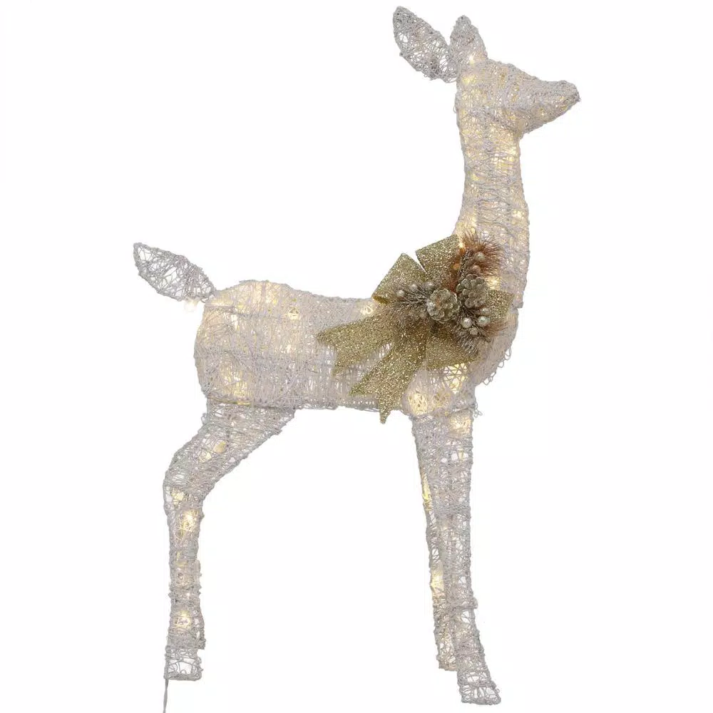 Outdoor Christmas Decorations Home Accents Holiday 3 Ft LED Lighted White Deer And Doe 8 Outdoor Christmas Decorations Home Accents Holiday 3 Ft LED Lighted White Deer And Doe - Image 6