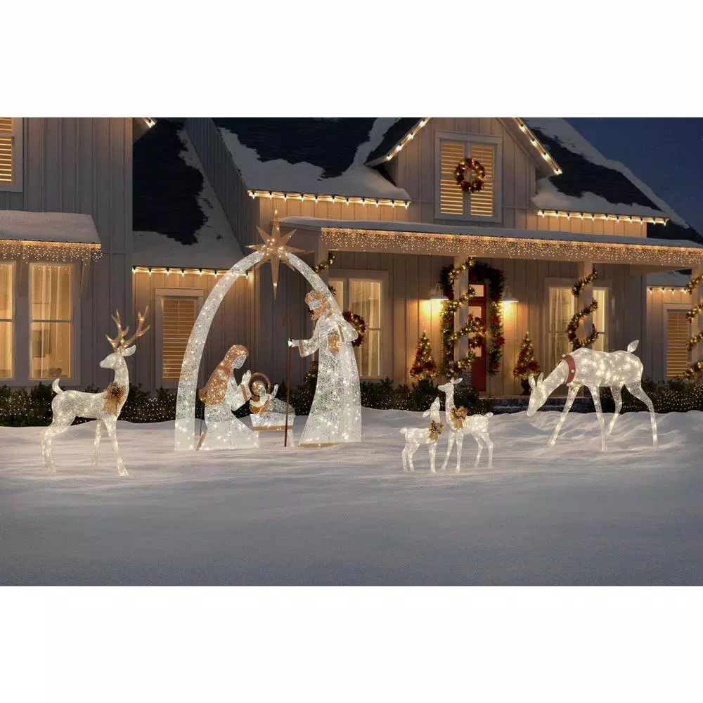 Outdoor Christmas Decorations Home Accents Holiday 3 Ft LED Lighted White Deer And Doe 6 Outdoor Christmas Decorations Home Accents Holiday 3 Ft LED Lighted White Deer And Doe - Image 4