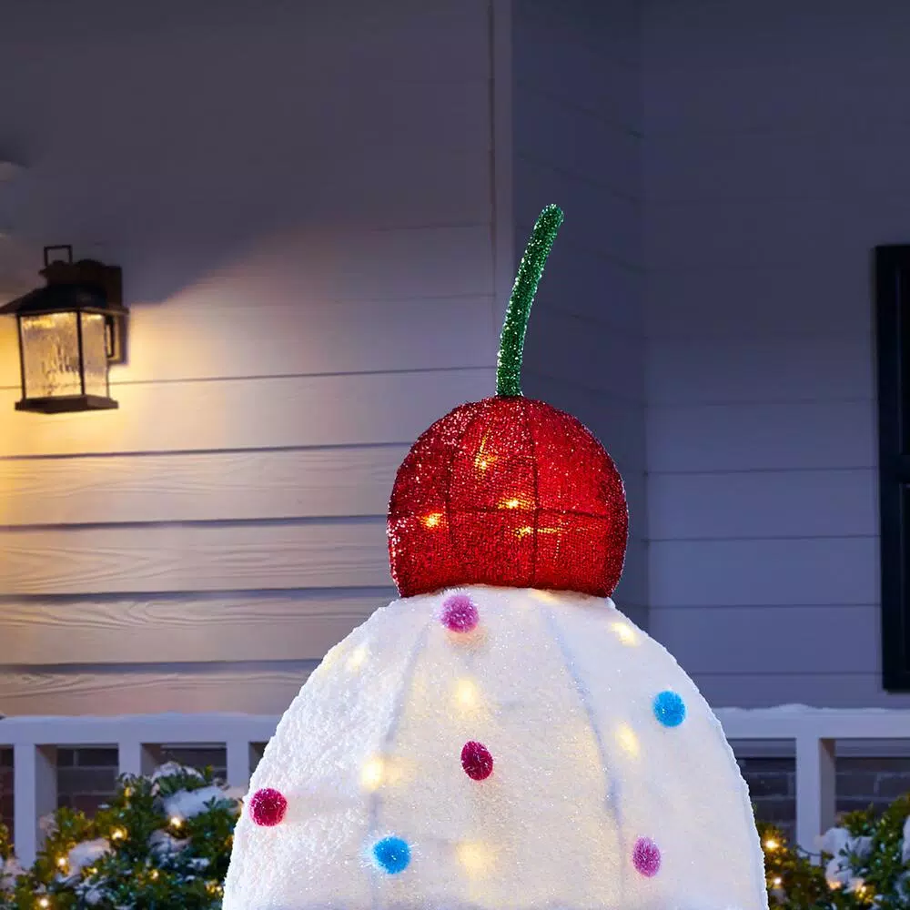 Outdoor Christmas Decorations Home Accents Holiday 42 In Warm White 40-Light LED Ice Cream 7 Outdoor Christmas Decorations Home Accents Holiday 42 In Warm White 40-Light LED Ice Cream - Image 5