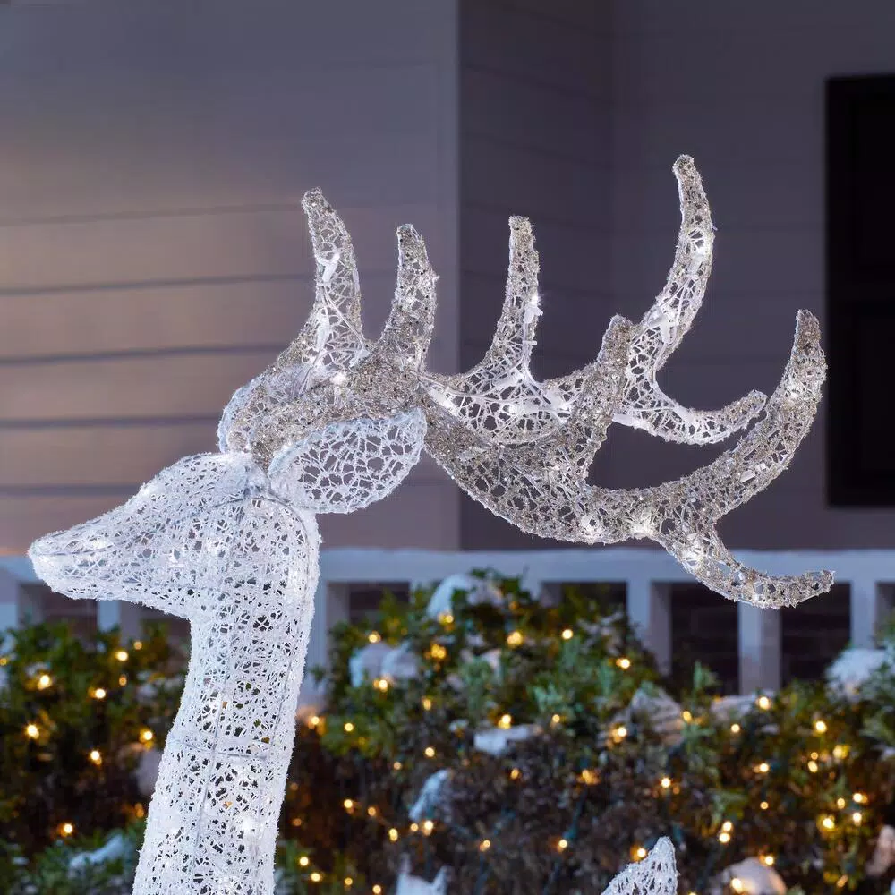 Outdoor Christmas Decorations Home Accents Holiday 3-Piece Fantasleigh Outdoor Christmas Deer Family With LED Cool White Lights 6 Outdoor Christmas Decorations Home Accents Holiday 3-Piece Fantasleigh Outdoor Christmas Deer Family With LED Cool White Lights - Image 4
