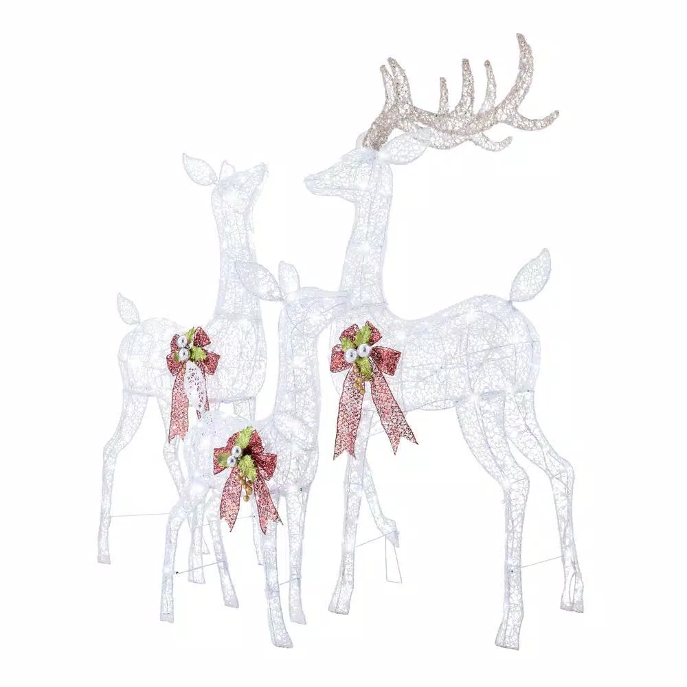 Outdoor Christmas Decorations Home Accents Holiday 3-Piece Fantasleigh Outdoor Christmas Deer Family With LED Cool White Lights 5 Outdoor Christmas Decorations Home Accents Holiday 3-Piece Fantasleigh Outdoor Christmas Deer Family With LED Cool White Lights - Image 3