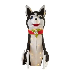 Outdoor Christmas Decorations Home Accents Holiday 3 Ft Adorable Dogs LED Husky