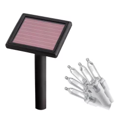 Christmas Lights Home Accents Holiday 8 Ft. 110-Light LED Warm White Smooth Mini Solar Icicle Light String