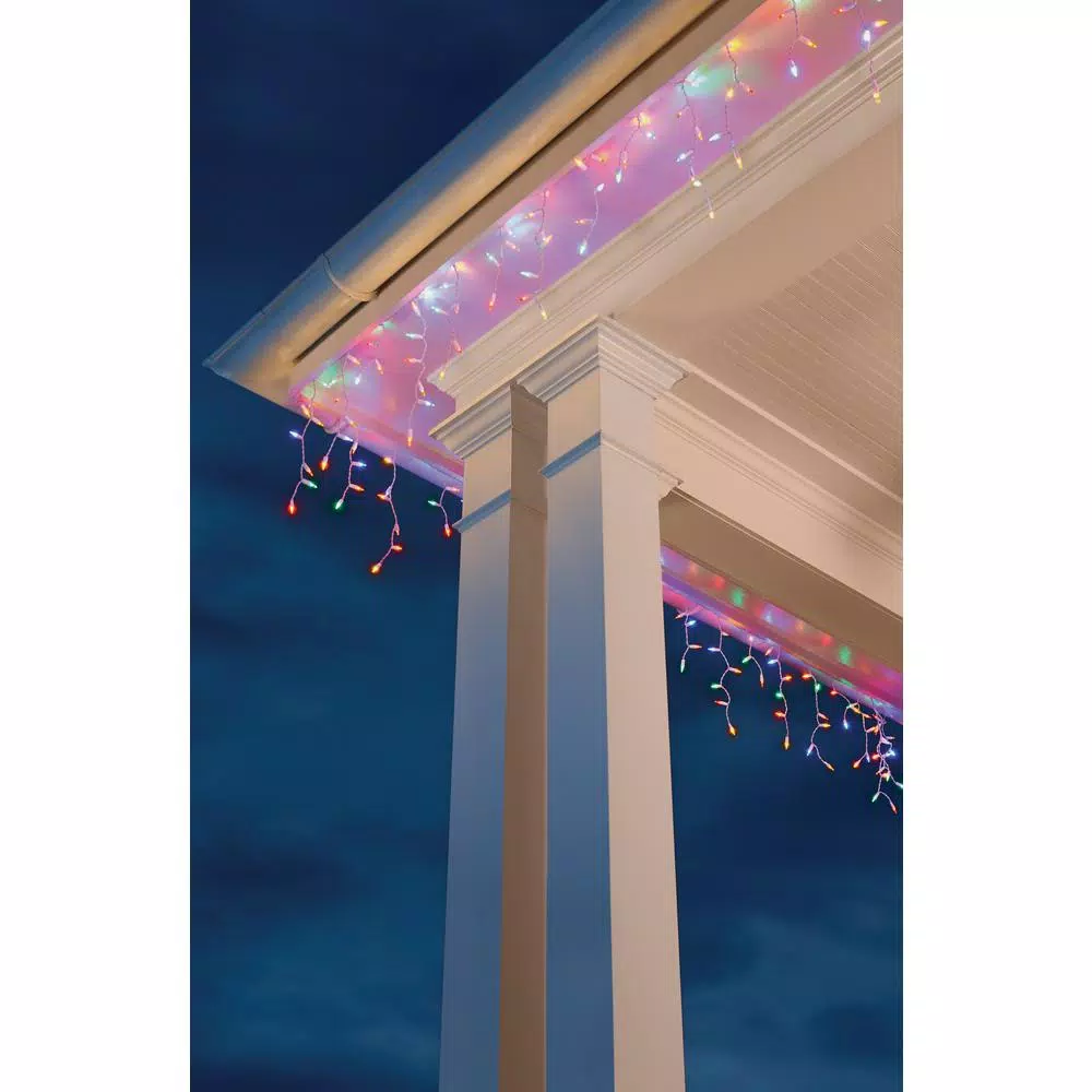 Christmas Lights Home Accents Holiday Super Bright 300-Light Smooth Constant-On LED Mini Multi-Color Icicle Lights (Set Of 4) 6 Christmas Lights Home Accents Holiday Super Bright 300-Light Smooth Constant-On LED Mini Multi-Color Icicle Lights (Set Of 4) - Image 4