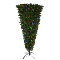 Christmas Trees Home Accents Holiday 7 Ft Wesley Upside Down Long Needle Pine LED Pre-Lit Artificial Christmas Tree With 420 SureBright Color Changing Lights