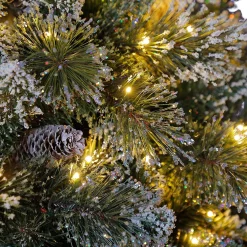 Christmas Trees Home Accents Holiday 7.5 Ft Sparkling Amelia Pine LED Pre-Lit Artificial Christmas Tree With Warm White Lights -Home Accents shop home accents holiday pre lit christmas trees tg76m3acdl19 4f 1000