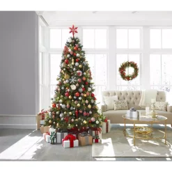 Christmas Trees Home Accents Holiday 7.5 Ft Alexander Pine Pre-Lit LED Artificial Christmas Tree With 550 SureBright Warm White Lights -Home Accents shop home accents holiday pre lit christmas trees tg76m5311l08 31 1000