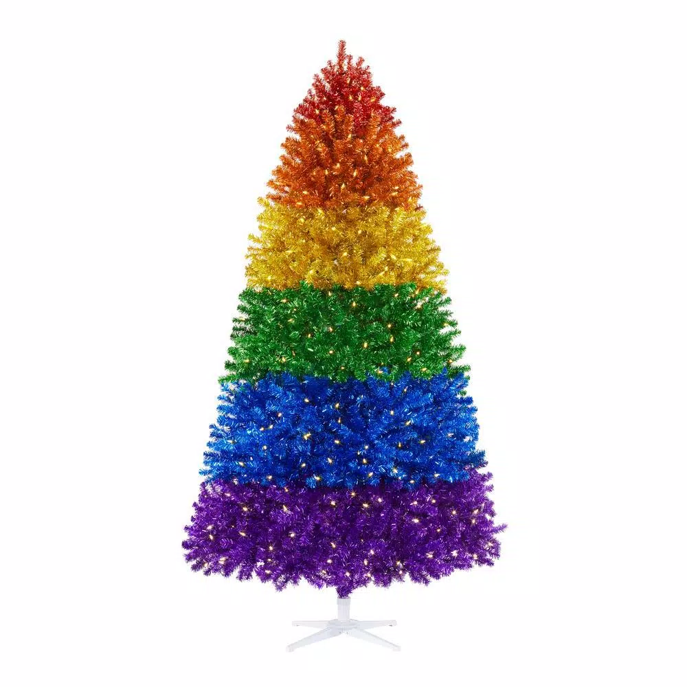 Christmas Trees Home Accents Holiday 7.5 Ft. Rainbow Color Pine LED Pre-Lit Artificial Christmas Tree With 500 SureBright Warm White Lights 3 Christmas Trees Home Accents Holiday 7.5 Ft. Rainbow Color Pine LED Pre-Lit Artificial Christmas Tree With 500 SureBright Warm White Lights
