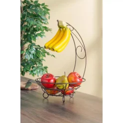 Countertop Storage Home Basics Bronze Fruit Basket With Banana Tree -Home Accents shop home basics fruit baskets fb44059 31 1000