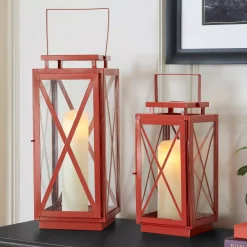Candle Holders Home Decorators Collection Home Decorators Collection Chili Red Metal Candle Hanging Or Tabletop Lantern (Set Of 2) -Home Accents shop home decorators collection candle holders dc11 14438ab 40 1000