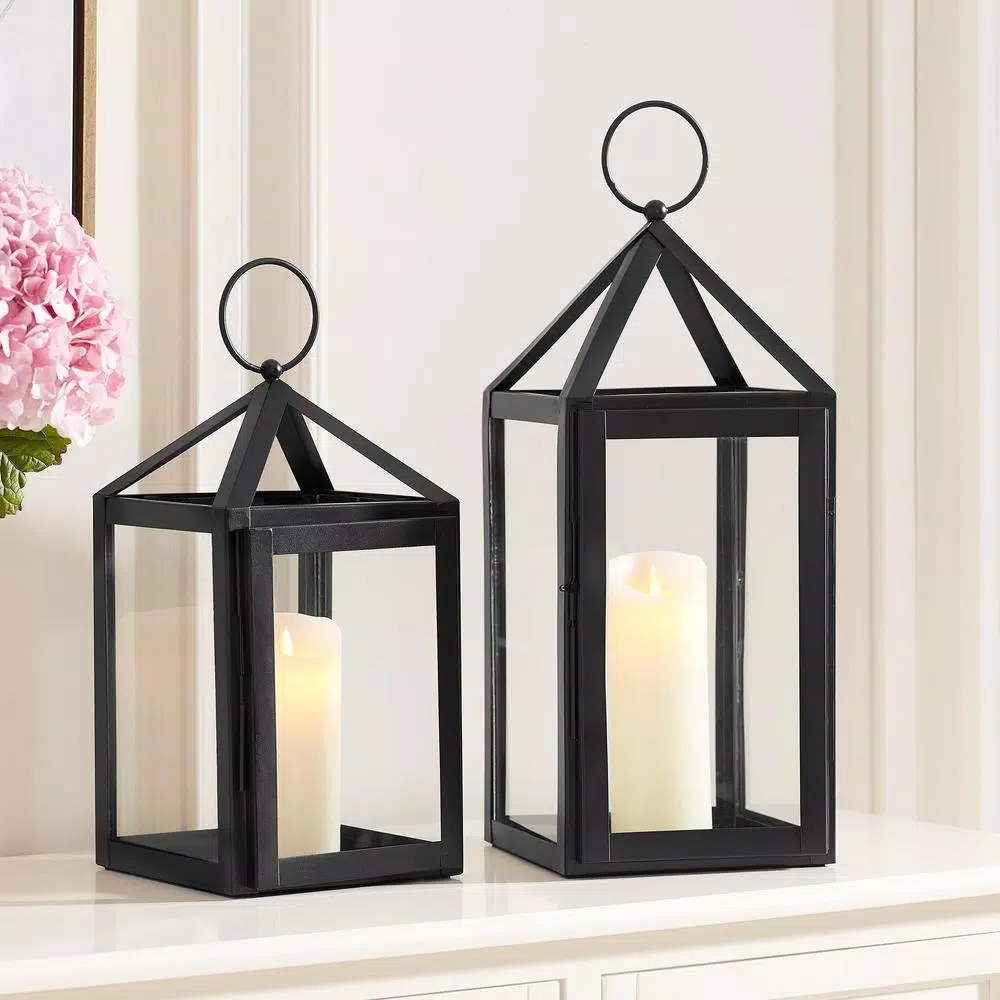 Candle Holders Home Decorators Collection Home Decorators Collection Black Powder Coated Metal Candle Hanging Or Tabletop Lantern (Set Of 2) 5 Candle Holders Home Decorators Collection Home Decorators Collection Black Powder Coated Metal Candle Hanging Or Tabletop Lantern (Set Of 2) - Image 3