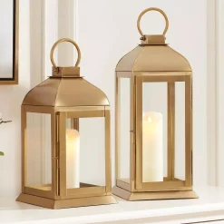 Candle Holders Home Decorators Collection Home Decorators Collection Gold Stainless Steel Candle Hanging Or Tabletop Lantern (Set Of 2) -Home Accents shop home decorators collection candle holders dc18 69990ab 40 1000