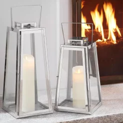 Candle Holders Home Decorators Collection Silver Metal Candle Hanging Or Tabletop Lantern (Set Of 2)