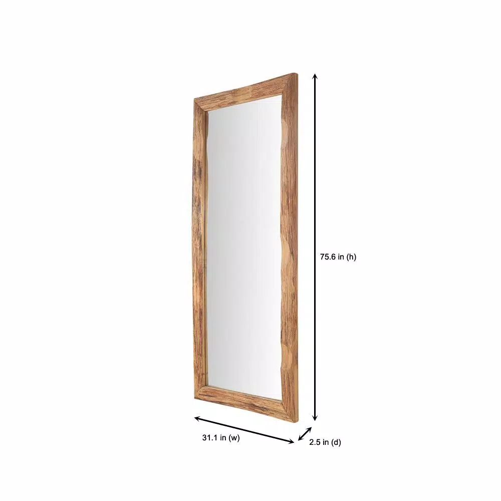 Floor Mirrors Home Decorators Collection Oversized Brown Wood Frame Classic Floor Mirror (76 In. H X 31 In. W) 4 Floor Mirrors Home Decorators Collection Oversized Brown Wood Frame Classic Floor Mirror (76 In. H X 31 In. W) - Image 2