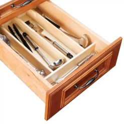 Kitchen Drawer Organizers Home Decorators Collection 19x3x19 In. Utensil Tray Divider For 24 In. Shallow Drawer In Natural Maple