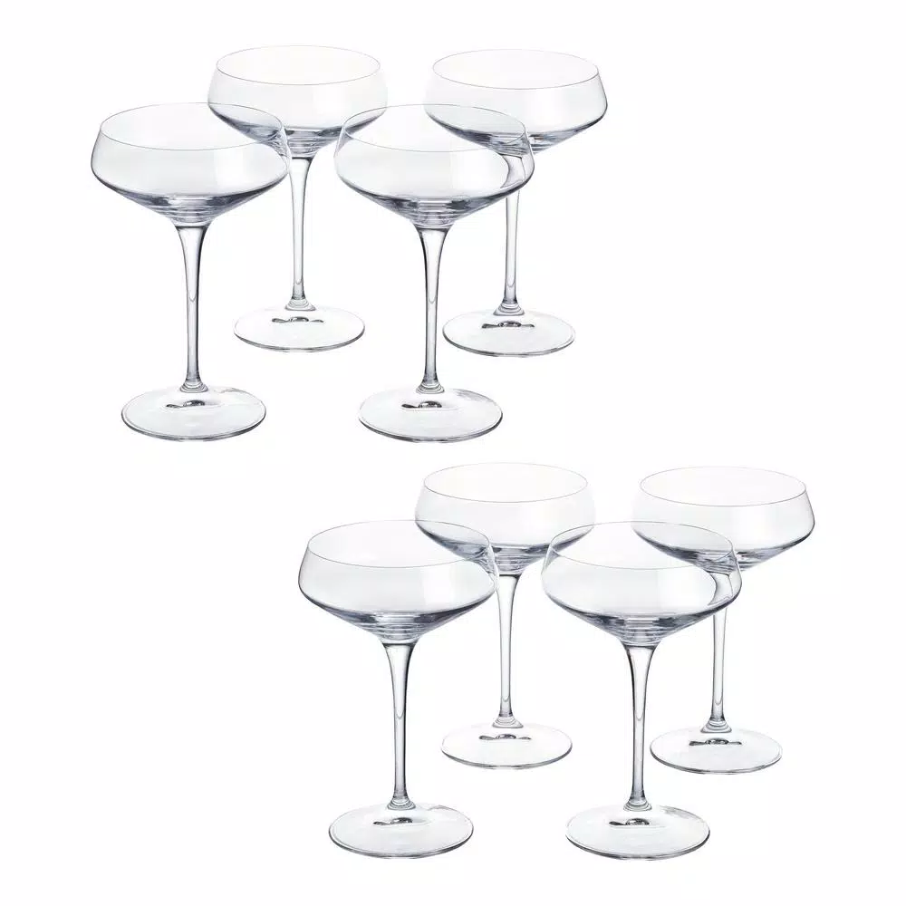 Drinkware Home Decorators Collection Genoa 11.25 Oz. Lead-Free Crystal Coupe Cocktail Glasses (Set Of 8) 6 Drinkware Home Decorators Collection Genoa 11.25 Oz. Lead-Free Crystal Coupe Cocktail Glasses (Set Of 8) - Image 4