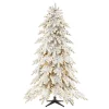 Christmas Trees Home Decorators Collection 7.5 Ft. Risch White Pine Heavy Flocked LED Pre-Lit Artificial Christmas Tree With 1000 SureBright Warm White Lights