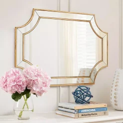 Wall Mirrors Home Decorators Collection Medium Ornate Gold Beveled Glass Classic Accent Mirror (24 In. H X 35 In. W) -Home Accents shop home decorators collection wall mirrors h5 mh 239 40 1000