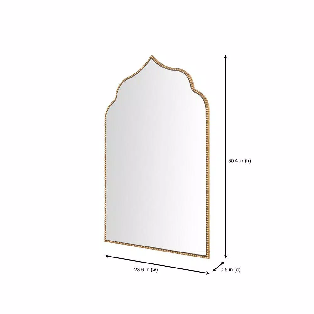 Wall Mirrors Home Decorators Collection Medium Ornate Arched Gold Antiqued Classic Accent Mirror (35 In. H X 24 In. W) 4 Wall Mirrors Home Decorators Collection Medium Ornate Arched Gold Antiqued Classic Accent Mirror (35 In. H X 24 In. W) - Image 2