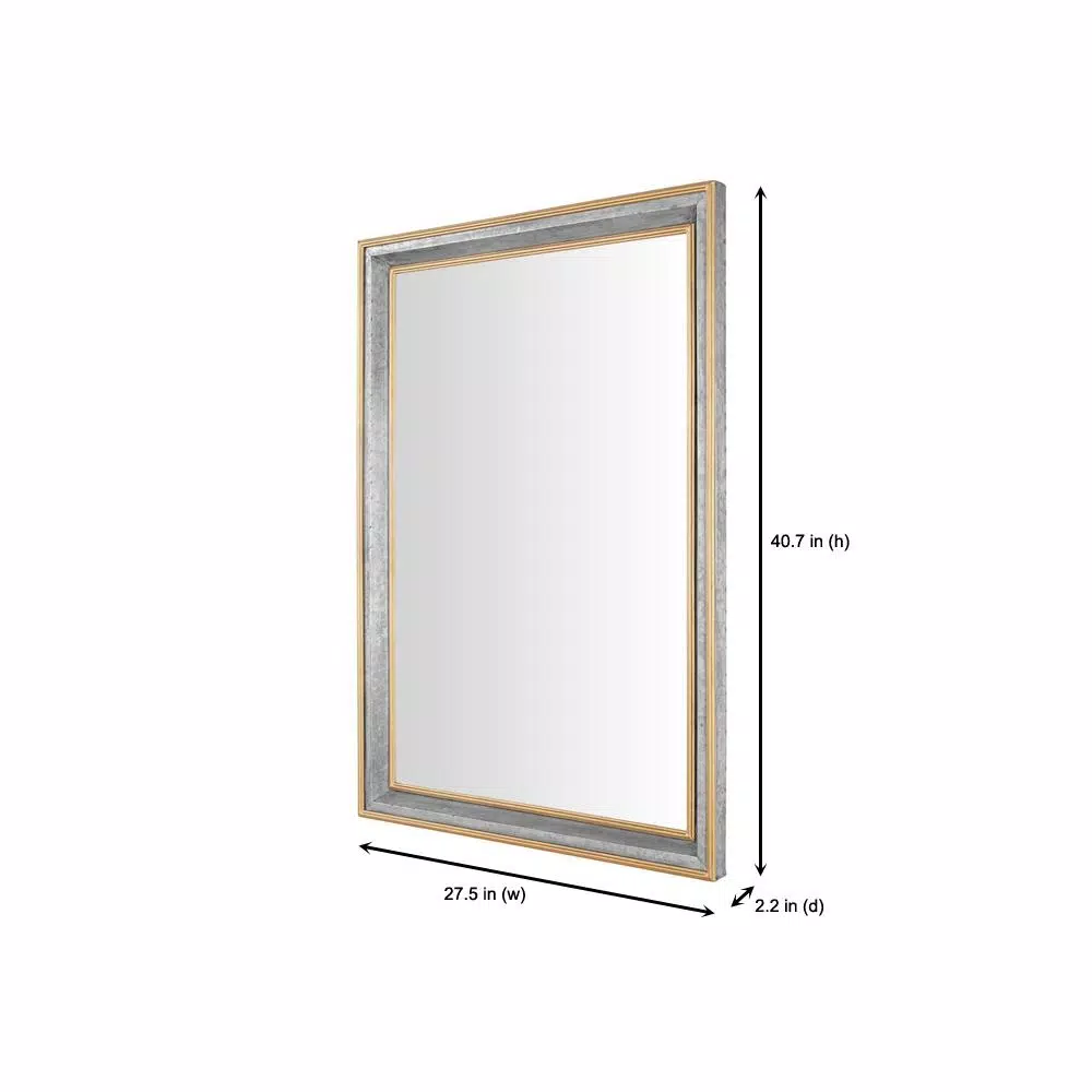Wall Mirrors Home Decorators Collection Large Rectangle Galvanized Antiqued Farmhouse Accent Mirror (41 In. H X 28 In. W) 4 Wall Mirrors Home Decorators Collection Large Rectangle Galvanized Antiqued Farmhouse Accent Mirror (41 In. H X 28 In. W) - Image 2