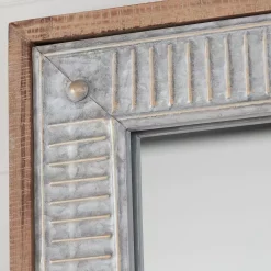 Wall Mirrors Home Decorators Collection Medium Rectangle Galvanized Antiqued Farmhouse Accent Mirror (39 In. H X 27 In. W) -Home Accents shop home decorators collection wall mirrors p180221 1d 1000