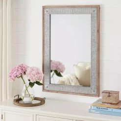 Wall Mirrors Home Decorators Collection Medium Rectangle Galvanized Antiqued Farmhouse Accent Mirror (39 In. H X 27 In. W) -Home Accents shop home decorators collection wall mirrors p180221 40 1000