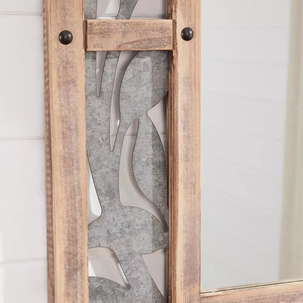 Wall Mirrors Home Decorators Collection Medium Rectangle Wood & Metal Antiqued Farmhouse Accent Mirror (39 In. H X 29 In. W) 7 Wall Mirrors Home Decorators Collection Medium Rectangle Wood & Metal Antiqued Farmhouse Accent Mirror (39 In. H X 29 In. W) - Image 5