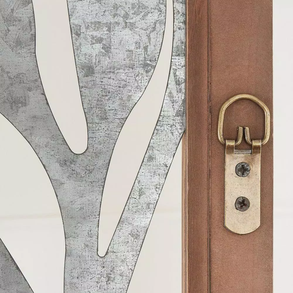 Wall Mirrors Home Decorators Collection Medium Rectangle Wood & Metal Antiqued Farmhouse Accent Mirror (39 In. H X 29 In. W) 6 Wall Mirrors Home Decorators Collection Medium Rectangle Wood & Metal Antiqued Farmhouse Accent Mirror (39 In. H X 29 In. W) - Image 4