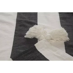 Throw Blankets LR Home Metty Charcoal / Ivory Bold Striped Tasseled Cotton Throw Blanket -Home Accents shop ivory lr home throw blankets throw80179bwt4250 4f 1000