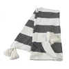 Throw Blankets LR Home Metty Charcoal / Ivory Bold Striped Tasseled Cotton Throw Blanket