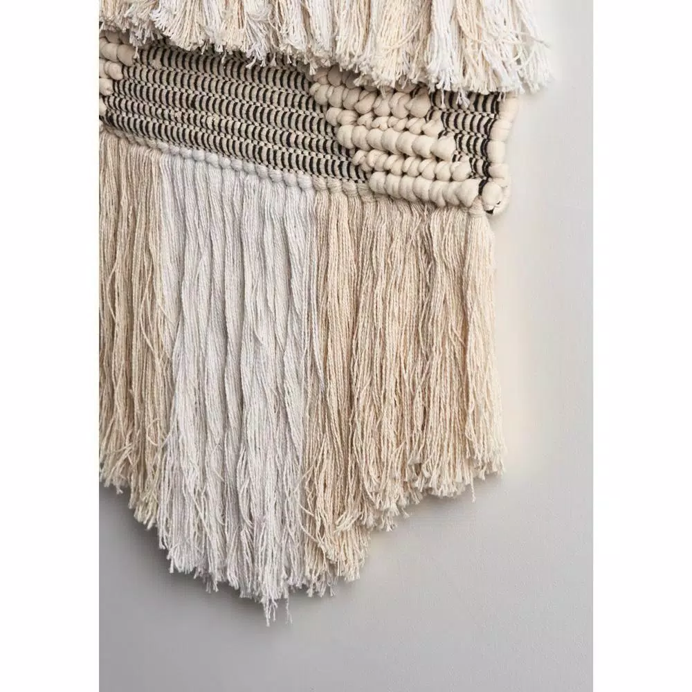 Wall Accents LR Home Fringed Diamond Ivory / Natural Tufted Wall Tapestry 8 Wall Accents LR Home Fringed Diamond Ivory / Natural Tufted Wall Tapestry - Image 6