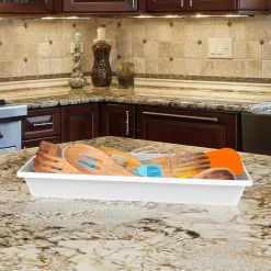 Kitchen Drawer Organizers Lavish Home White Plastic Drawer Organizer Tray -Home Accents shop lavish home kitchen drawer organizers hw0500095 31 1000