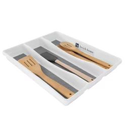 Kitchen Drawer Organizers Lavish Home White Durable Plastic Drawer Organizer With 3-Sections -Home Accents shop lavish home kitchen drawer organizers m050025 c3 1000